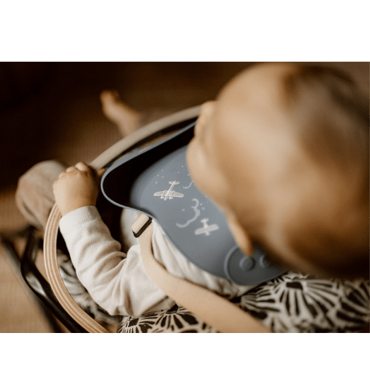 Bavoir en silicone - Aviateur pour bébé - Pour les mômes