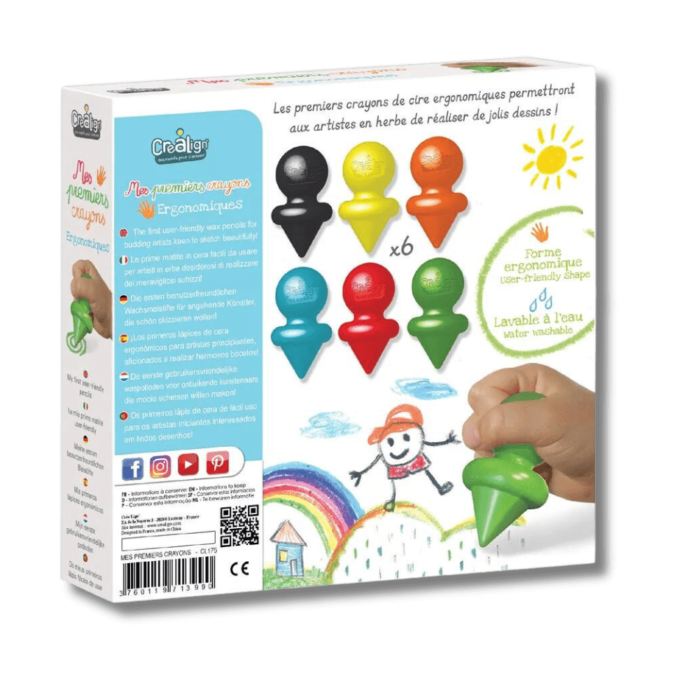 Coffret créatif pour enfants - Mes 6 premiers crayons pour bébé - Pour les mômes