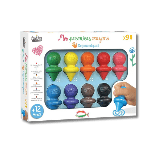 Coffret créatif pour enfants - Mes 9 premiers crayons pour bébé - Pour les mômes