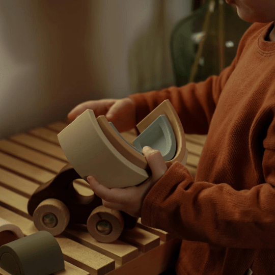 Jouet silicone à empiler - Arc - en - ciel pour bébé - Pour les mômes