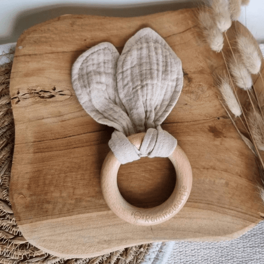 Anneau de dentition bois - Lapin sable pour bébé - Pour les mômes