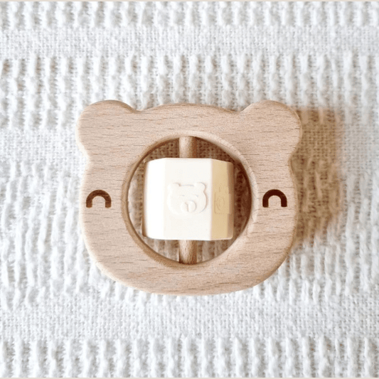 Hochet en bois - Ours beige pour bébé - Pour les mômes