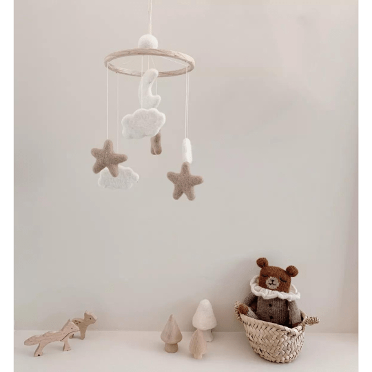 Mobile décoratif - Lune, étoiles & nuages pour bébé - Pour les mômes