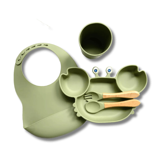 Pack repas + bavoir + verre - Olive pour bébé - Pour les mômes