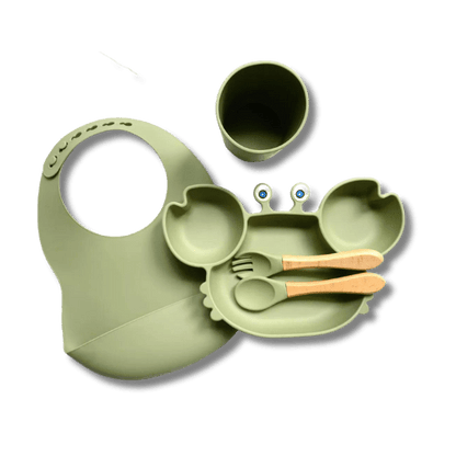 Pack repas + bavoir + verre - Olive pour bébé - Pour les mômes