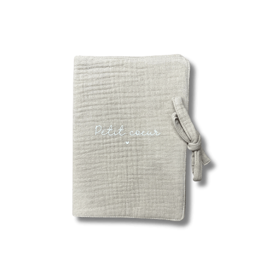 Protège carnet de santé "Petit coeur" en gaze de coton pour bébé - Pour les mômes