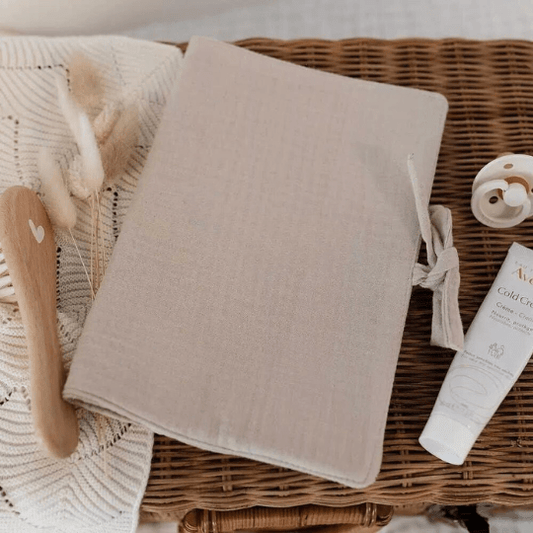 Protège carnet de santé "Petit coeur" en gaze de coton pour bébé - Pour les mômes