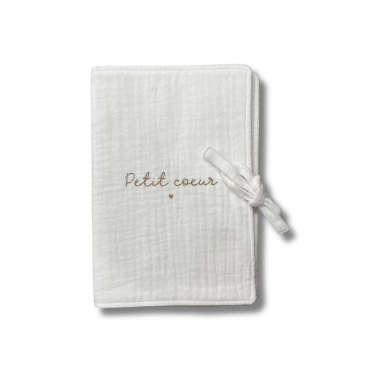 Protège carnet de santé "Petit coeur" en gaze de coton pour bébé - Pour les mômes