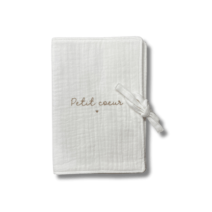 Protège carnet de santé "Petit coeur" en gaze de coton pour bébé - Pour les mômes