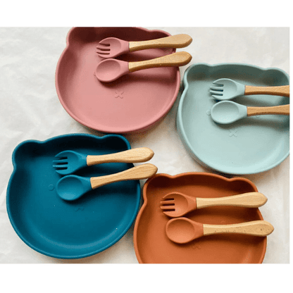 Set de repas + verre & couvert Ours - Terracotta pour bébé - Pour les mômes